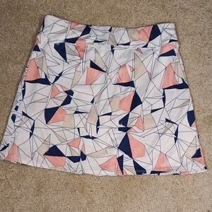 Coral Bay Geometric Golf Skort Pink, Navy, Cream -M